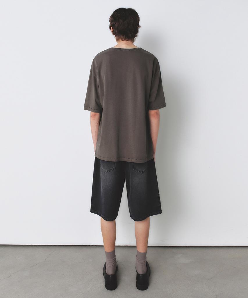 INSILENCE Faded Graphic T-Shirt Brown