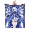 Furina Genshin Impact Decken Fleece Druck Tragbar Super Weiche Überwurfdecken für Sofa Reise Bettwäsche Überwürfe