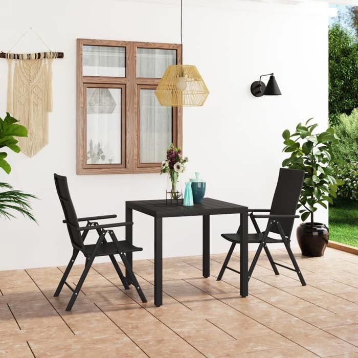 VidaXL Ensemble de Salle à Manger de Jardin 3 pcs Mobilier à Dîner de Patio Meubles de Repas de Terrasse Salon de Jardin 3060058