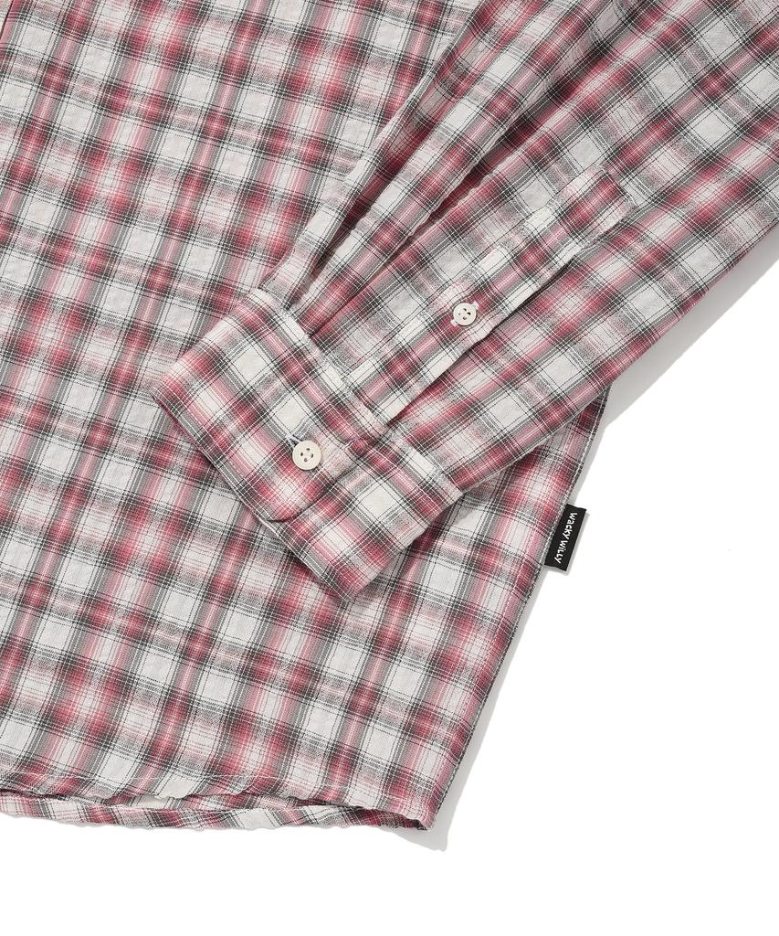 WACKY WILLY Linen Oversized Check Shirt Pink