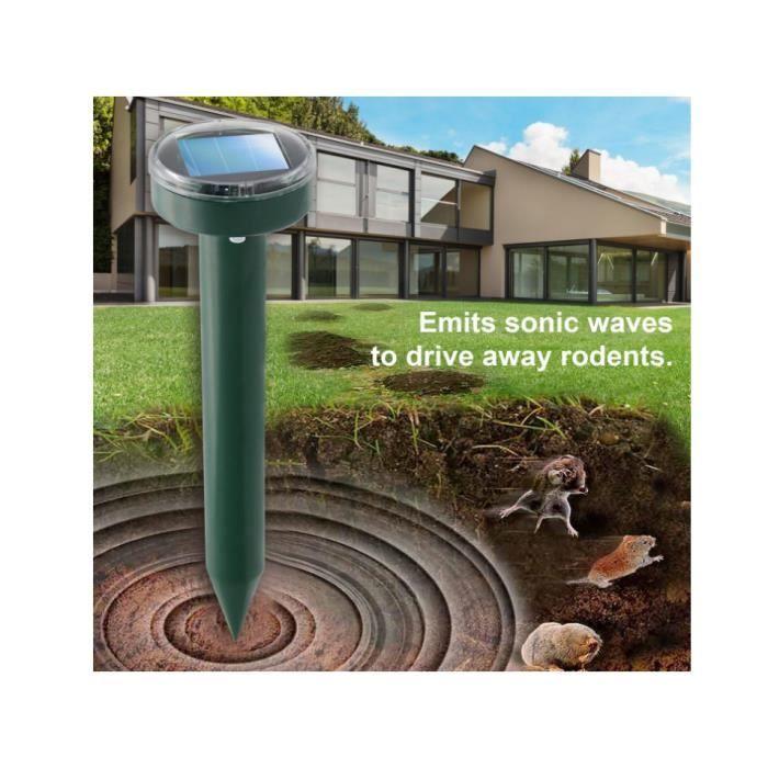 2024 4X répulsifs solaires à ultrasons IP56 - Répulsif Anti-Taupes - Répulsif à ultrasons - Répulsif Contre Les Taupes - pour