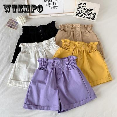Kinder Hosen Sommer Mädchen Casual Kinder Shorts Sommer Lose Hohe Taille Shorts Knopf Hosen