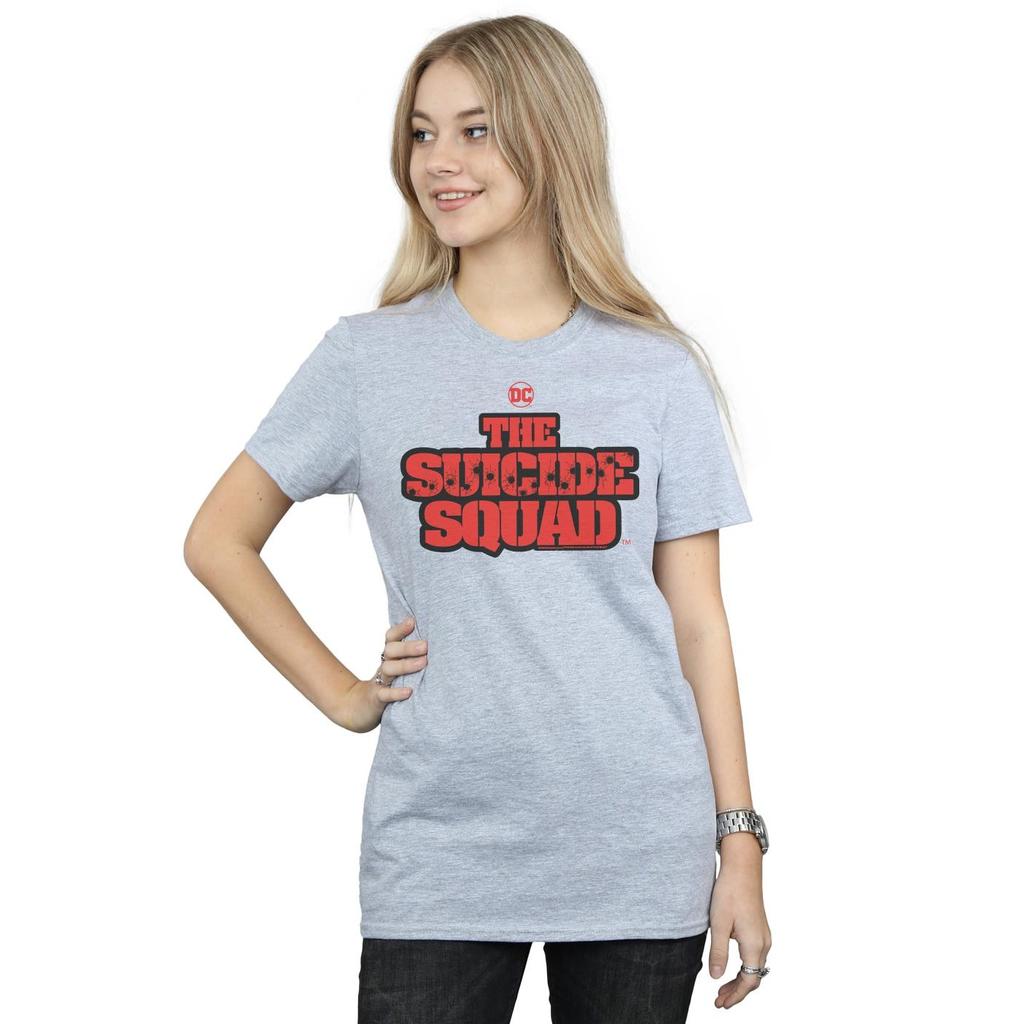 DC Comics Womens/Ladies The Suicide Squad Movie Logo Cotton Boyfriend T-Shirt