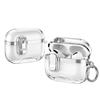 KEYSION Plating Transparent Earphone Case for AirPods Pro 3 TPU+PC Shockproof Phone Stand Hook Headphone Cover for AirPods Pro 3