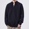 Men's Trendy Korean Half-High Collar Zipper Sweater - Autumn/Winter Loose Knit Pullover