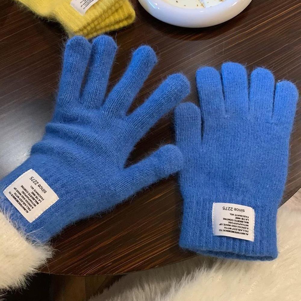 Candy Colors Touch Screen Knitted Gloves Full Finger Knitted Knitting Wool Gloves  Men and Women