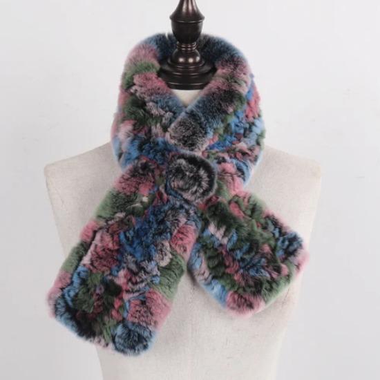 Winter Women Real Rex Rabbit Fur Scarf Natural Warm Soft Rex Rabbit Fur Muffler Lady Genuine Rex Rabbit Fur Scarves