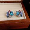 Dripping oil flower pearl stud earrings fashionable exquisite earrings light luxury high sense versatile earrings women
