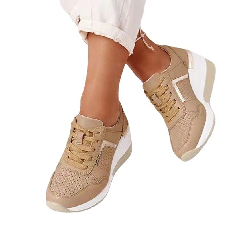 European and American large-size sports and leisure shoes summer new thick-soled wedge casual shoes straps mesh sneakers