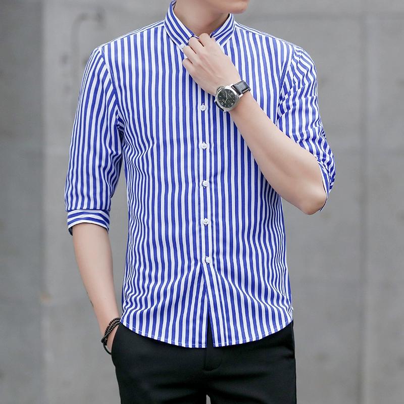 2026 Mens Business Casual Long Sleeved Shirt Men Shirt Classic Striped Male Social Dress Shirts Male Formal Plain Shirt