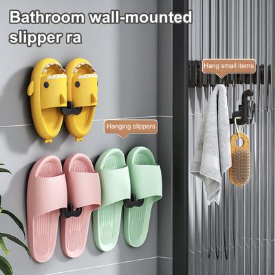 1/4 Peças Suporte para Chinelos em Forma de U Rack de Armazenamento Montado na Parede Forte Capacidade de Carga Fácil de Instalar Suporte para Sapatos Chinelos