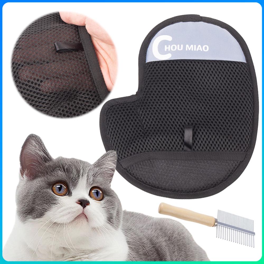 

2PCS Electrostatic Pet Hair Removal Gloves with Comb Cat Grooming Gloves China Mainland