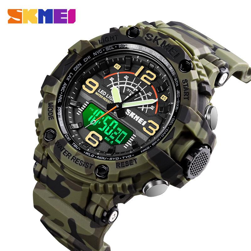 Fashion outdoor multi-functional sports watch double luminous large dial student waterproof electronic watch