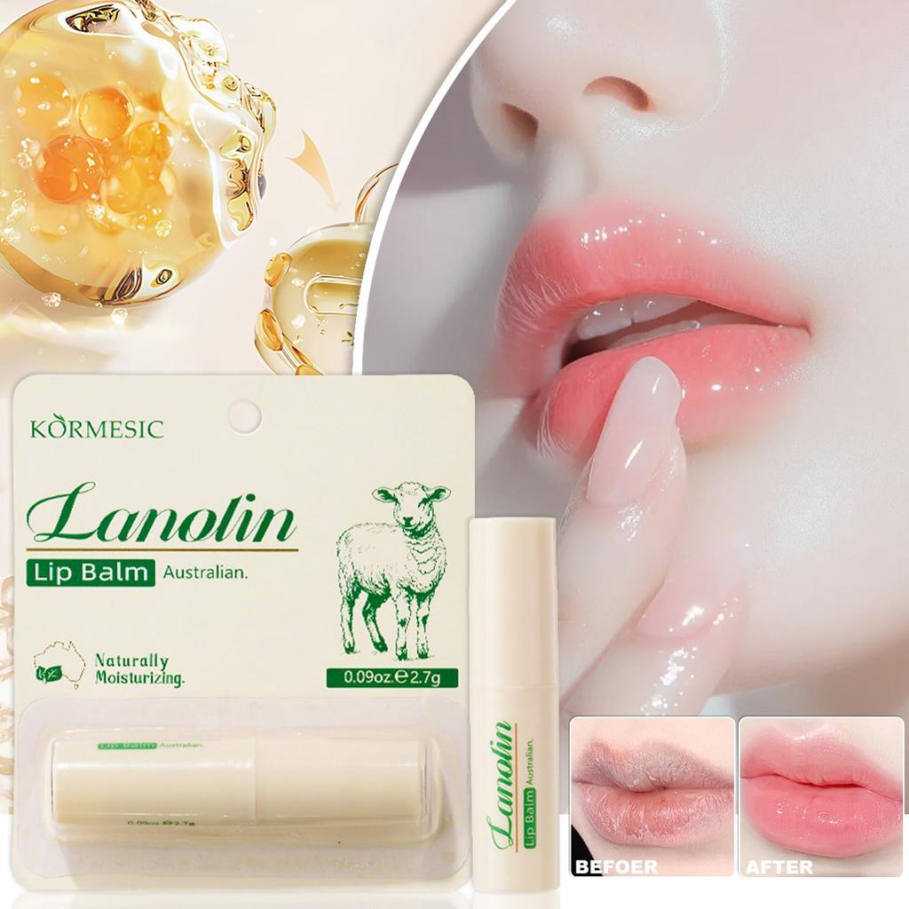 1PC Lanolin Lip Balm,Long-Lasting Hydration,Nourishment Naturally Moisturizing,Reduce Lip Lines,Mois