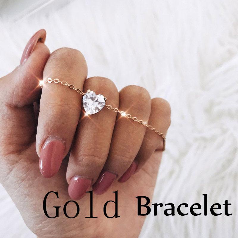 Buy Romantic Fashion Heart Choker Necklace Bracelet Zircon Gold Silver