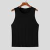 INCERUN Summer Men Round Neck Sleeveless Slim Waist Casual Tank Tops