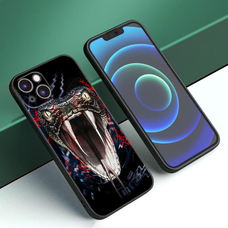 

Чехол для телефона Animal Snake для Apple iPhone 12 13 Mini 11 14 15 Pro Max 7 8 Plus X XR XS SE 2020 2022 черный силиконовый чехол iPhone 15 Pro Max
