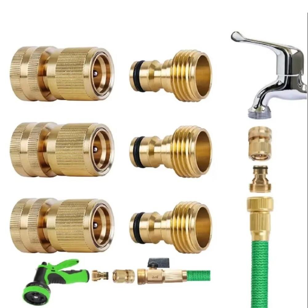 3/4 Inch Thread Brass Quick Connector Male Female Threads Water Hose Connector Water Connection