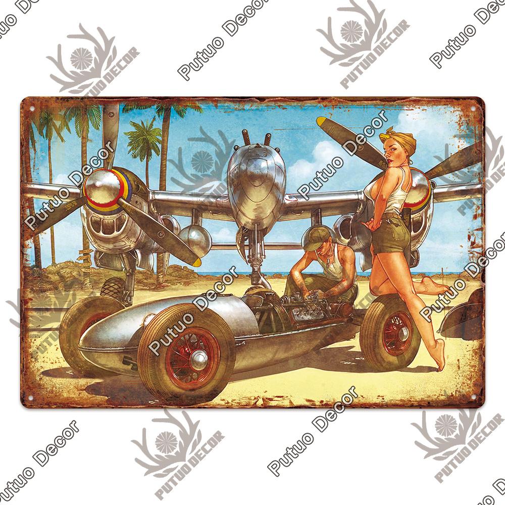Dekor Das Flugzeug Vintage Blechschild Metallschild Dekorative Plakette Wanddeko Man Cave Raum Zuhause Club Schild