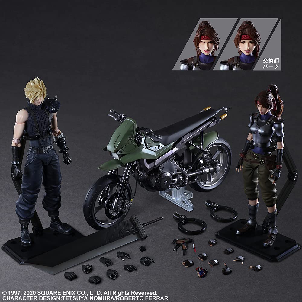 Final Fantasy VII Remake PLAY ARTS Kai Cloud Bike SET PVC malovaná pohyblivá figurka Jesse a