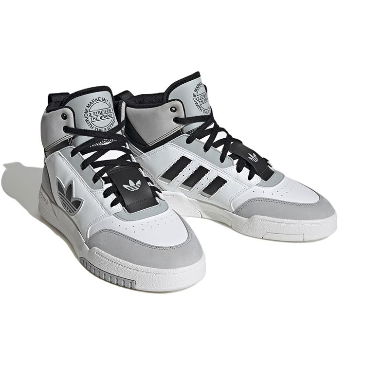 Adidas Originals Drop Step XL Synthetic Leather Non-Slip Durable Lightweight High-Top Skate Shoes Unisex Skate Shoes Black White Gray IG4802