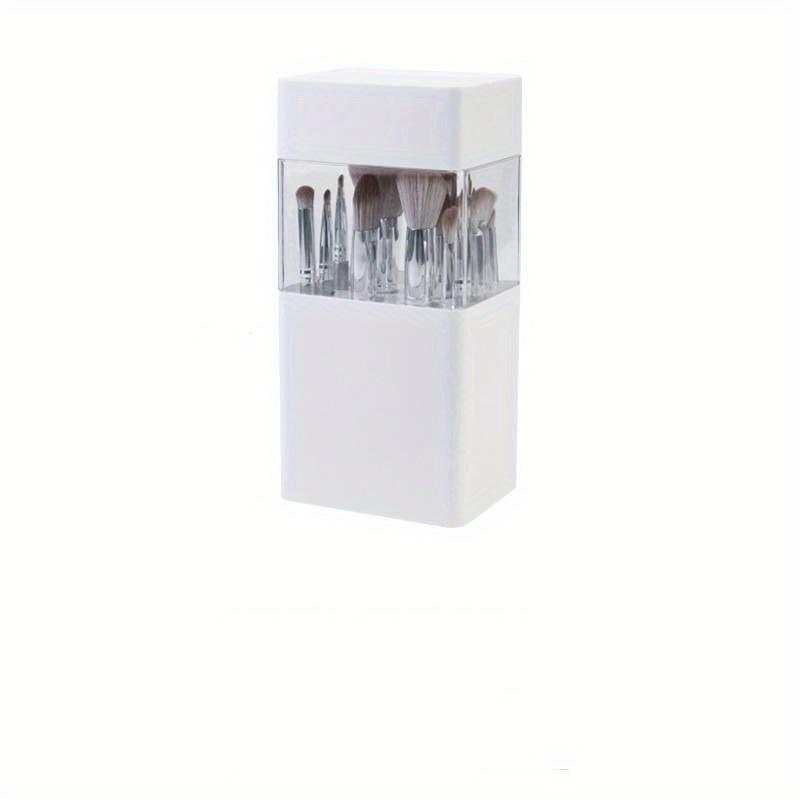 

Makeup Brush Holder Multifunctional Makeup Brush Storage Organizer With Lid, Portable Waterproof Dustproof Makeup Brush Display Case For Bathroom білий