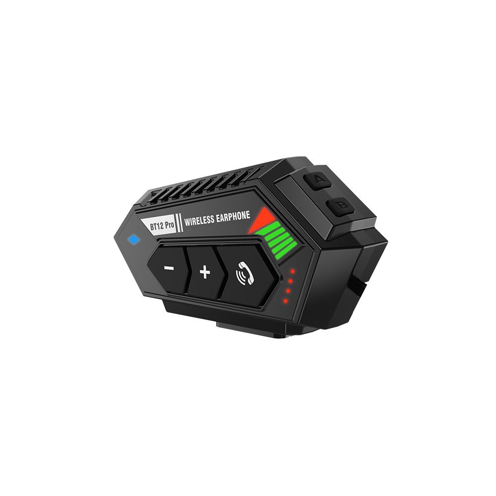 BT12 Pro Bluetooth Helmet Headset, 2000mAh Battery, Waterproof, Hands-Free Calling, Wireless Music