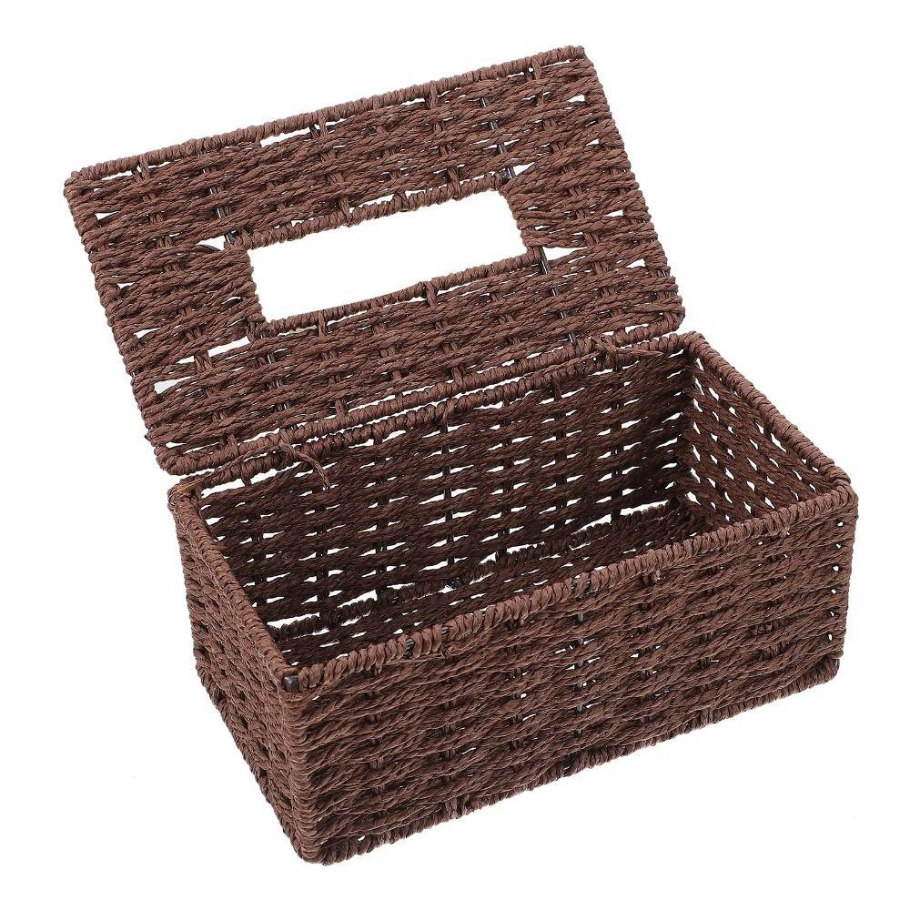 Hand Woven Rattan Woven Tissue Box Japanese Style Napkin Holder Creative Storage Box  Home