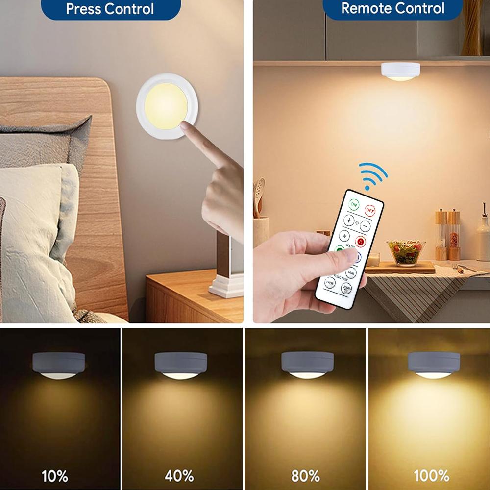 RGB 16 Colors LED Under Cabinet Light USB Rechargeable Dimmable Wine Cabinet Light with Remote Control for Bedroom Living Room