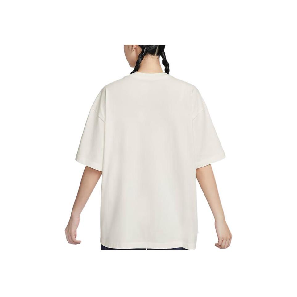 Nike Îmbrăcăminte sport Trendy Casual Model cu imprimeu de litere Pulover Gât rotund Mânecă scurtă Tricou Femei Tricouri Bej HF6292133