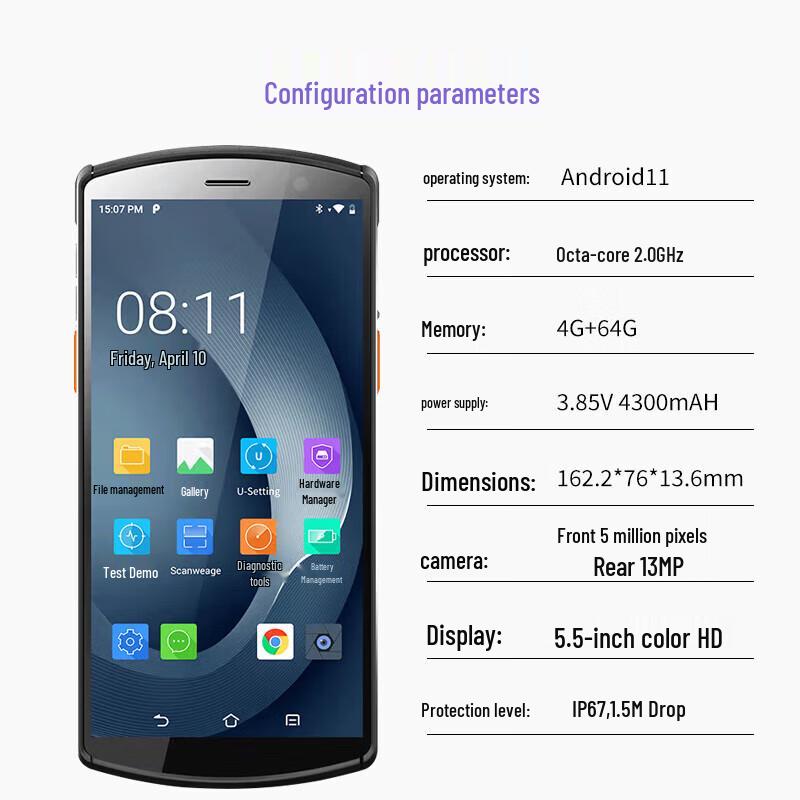UROVO DT50X Android Handheld PDA Terminal with 2D Scanner