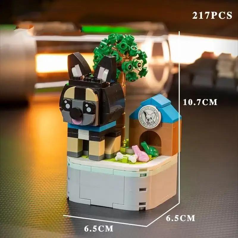 Insect Flower Building Blocks Creative Insect Dog Succulent Bouquet Desktop Decorative Ornaments Kids DIY Toys Holiday Gifts