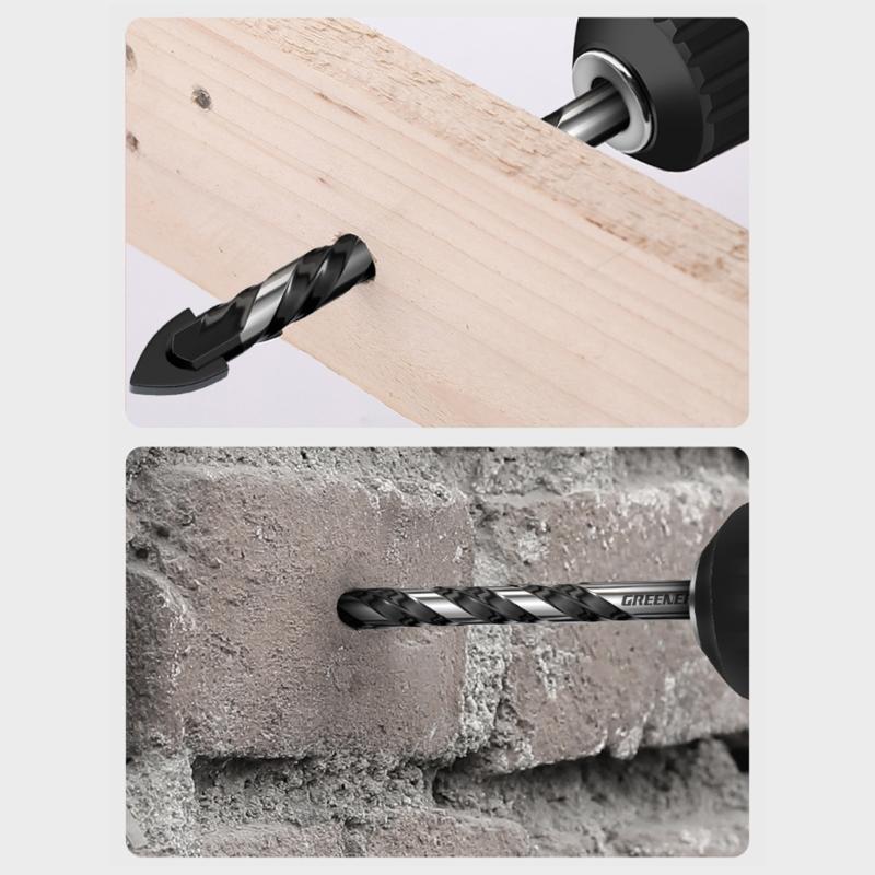 High Speed Masonry Drill Bits Triangular Shank Drill Set For Ceramic Glass Porcelain Wood With U Grooves Chip Removal