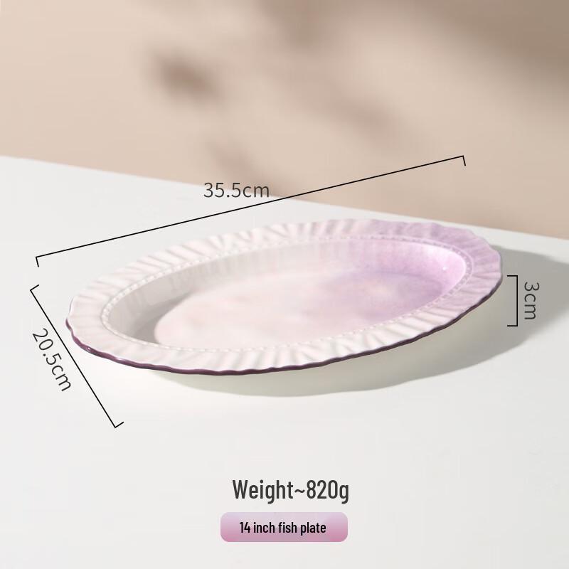 ZISIZ Purple Gradient Ceramic Dinnerware Set