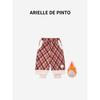 French Arielle De Pinto Girls' Fleece-Lined Pants Winter Style Faux Two-Piece Fleece-Lined Casual Plaid Straight-Leg Pants