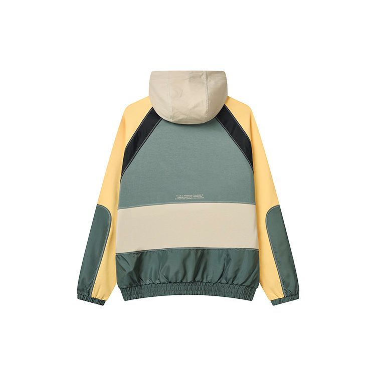 FILA Loose Casual Color Block Logo Knit Hooded American Vintage Sweatshirt Men sweatshirt Sky-Gray Green F11M239208F-GN