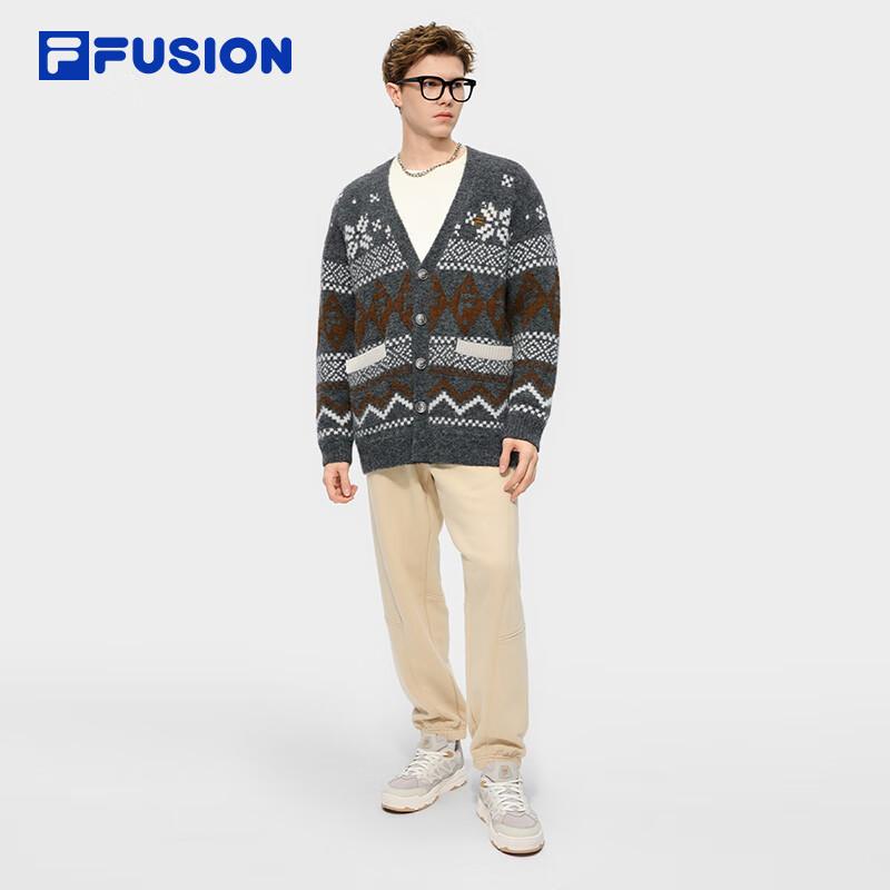 FILA FUSION Couple Woven V-Neck Cardigan