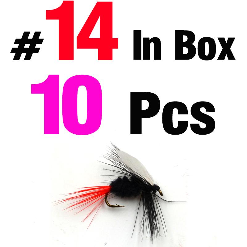 MNFT 10Pcs Various Dry Fly Fishing Lure Trout Salmon Dry Flies Fish Hook Size #6 #10 #12 Nymph Mosquito Lures Fishing Tackle