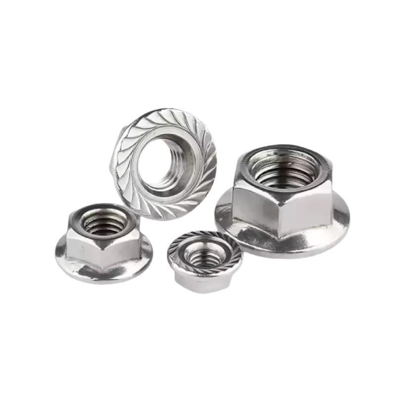

304/201/316 Stainless Steel Hex Flange Lock Nut with Non-Slip Washer Cap - M3/M4/M5/M6/M8 Sizes. M3 [30 pcs] 316