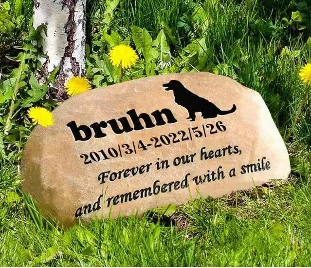 Cross-Border Pet Memorial Stone: Engraved Pebble for Dogs and Animals, Outdoor Use