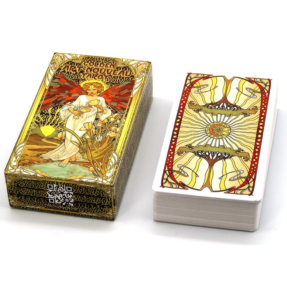 Mazzo di Carte Tarocchi Art Nouveau Dorato Con Puzzle Per Emozioni E Sviluppo del Pensiero