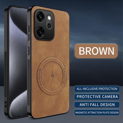 Per OPPO Reno 15 Custodia Protettiva Magnetica per Telefono Per Oppo Reno 15 Pro Copertura Posteriore in Pelle di Pecora Custodie Morbide in Pelle d'Agnello Antiurto