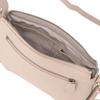 Peaks Peak Cowhide Shoulder Bag with Thin Gusset, Women's, Greige