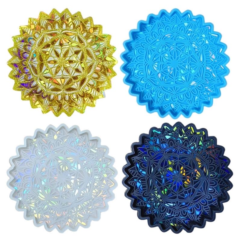 Strapazierfähige Silikon-Untersetzerformen Epoxidharz Guss- und Bastelformen Wiederverwendbare Tassenmattenform für Zuhause Büro Café