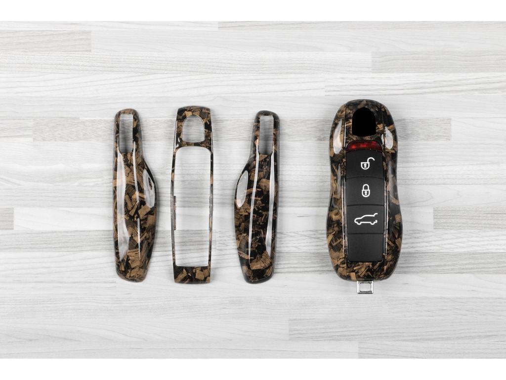 Porsche Wood Grain Key Shell Set for Panamera, Macan, and Cayenne