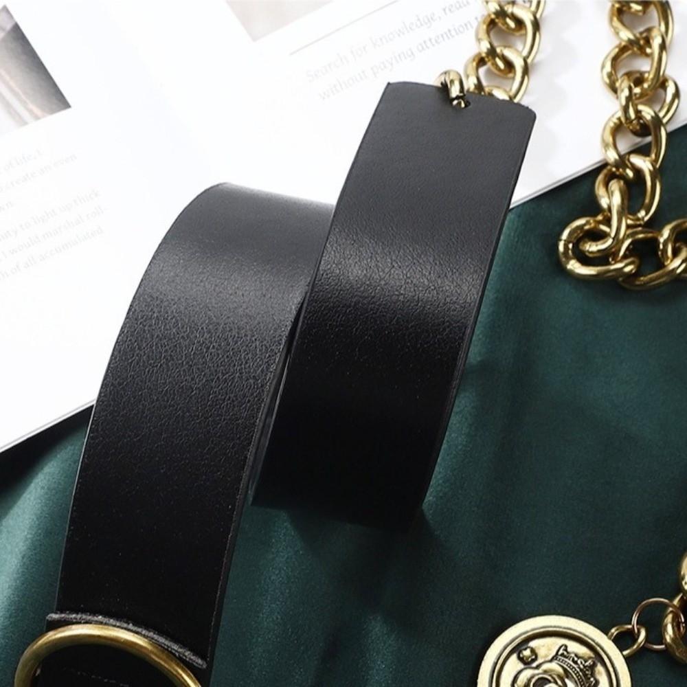 Slim Side Thin Waist Chain Adjustable Dress Chain Simple PU Leather Belt  Waist Accessories