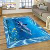 Tappeto Tappeto Decorazione Tappetino per Pavimento Decorazione Cartoon Mondo Sottomarino Illusion 3D Fondo Marino Squalo Delfino per Camera da Letto Soggiorno Divano, Decorazione Bambino