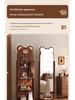 Rotating Pegboard Full-Length Mirror and Clothes Rack - Movable, Retro Floor Standing Dressing Room Mirror