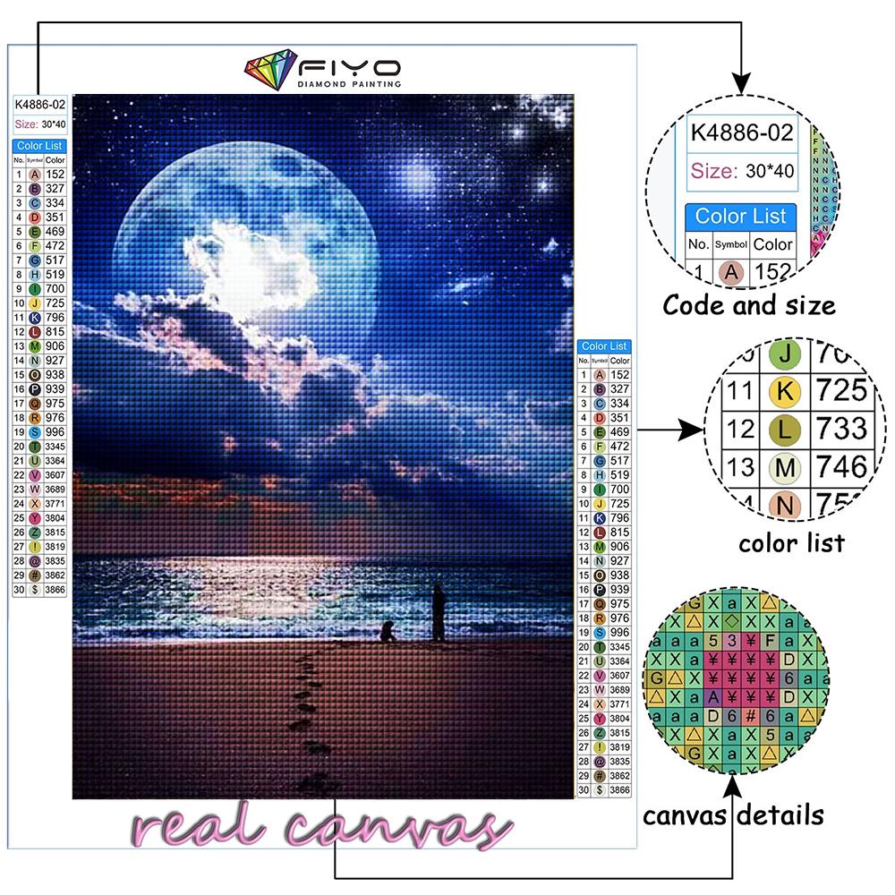 Pittura Diamante 5D Fai da Te Luna Piena Pittura Diamante 5D