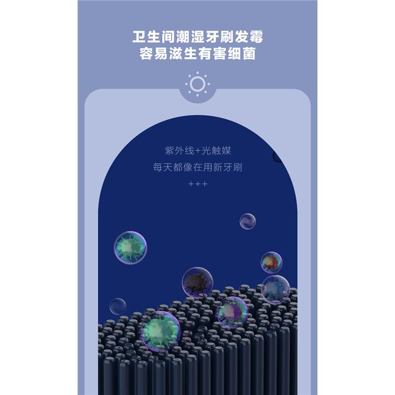 UV Toothbrush Sterilizer Storage Rack, Smart Disinfection Holder with Drying Function for Kids & Couple Toothbrushes